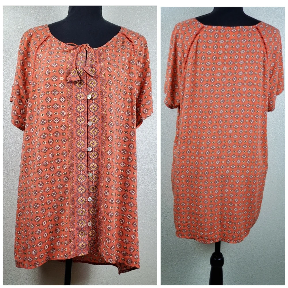 J.JILL Women's Floral Top 100‎ Rayon.